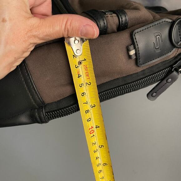 SOLO New York Hamish Briefcase Laptop Tablet Bag Brown Canvas & Leather - Picture 12 of 12